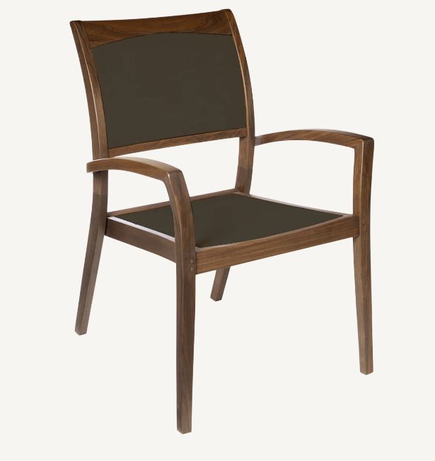 Stacking Sling Arm Chair/ Brown