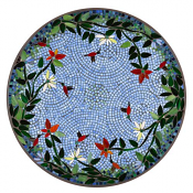 Blue Sky Hummingbird Olives Classic Mosaic Table Top