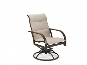 Key West Padded Sling High Back Swivel Rocker Dining Chair