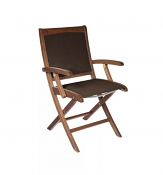 Folding Sling Arm Chair/ Brown