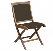 Folding Sling Side Chair/ Brown